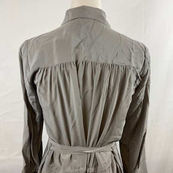 Club Monaco Shirred Back Shirt Dress S Gray Long Sleeve New NWT - Picture 9 of 13